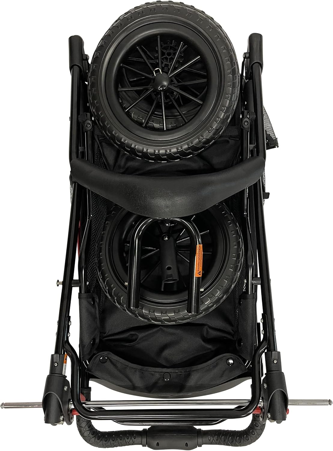 PETIQUE Chinook Zwart | Luxe hondenwandelwagen | Vouwen met één hand | 12" Eva-banden voor en achter voor extra comfort | Reflecterende binding | Houdt huisdier tot 23 kg | Dierendrager