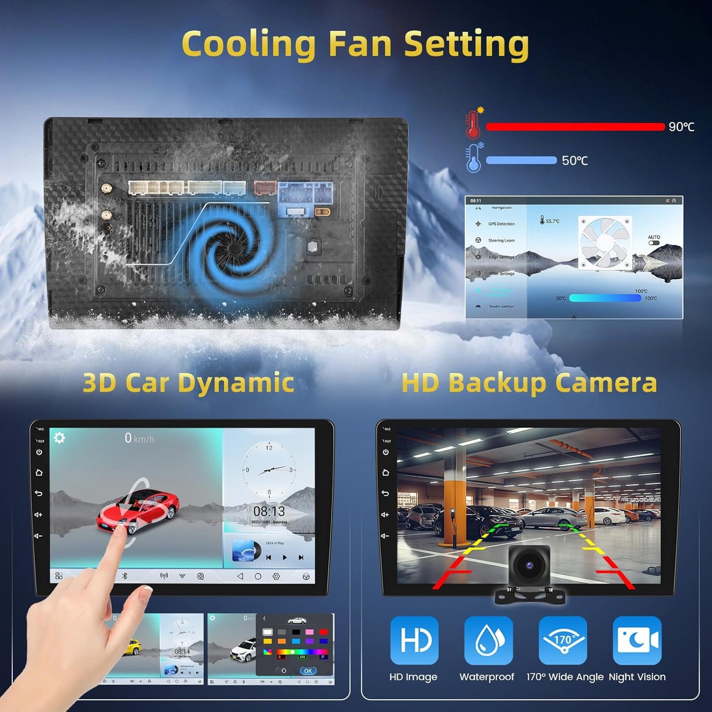 Android Autoradio – Multimedia Systeem – Navigatie Unit – Inbouwradio – Auto Entertainment – 9 Inch Touchscreen – Qualcomm 8-Core Processor – Draadloze CarPlay & Android Auto