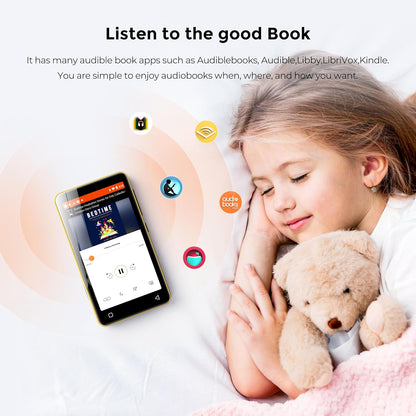 Innioasis Music Player with Bluetooth, WiFi, Spotify, Pandora, Amazon Music, 4-Inch Touchscreen, Libby, Audible, Audiobook (Black Gold) - QUORE