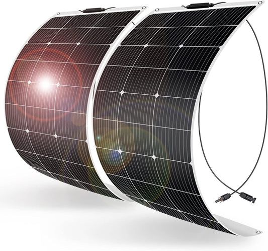 Flexibele Zonnepanelen – Buigbare Zonnepanelen – Zonnepaneel Set – Solar Panel – Zonne-Energie – 2 x 100W – Ultradun & Lichtgewicht