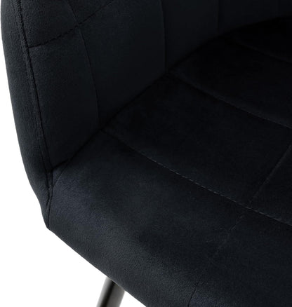 ECD Germany Set of 6 Dining Chairs with backrest and armrests Black Velvet Seat Metal Legs Kitchen chairs Living room chairs Living room chairs Upholstered chairs Armchairs Armchairs