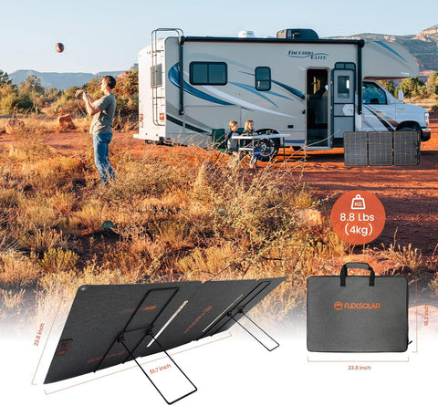 Zonnepanelen met Stekker - Zonnepaneel-Oplader - Zonnepaneel - 120 W - Opvouwbare - Draagbaar - voor Camping - Stroomuitval - Noodsituaties - 20.9V - 20A - IP68 Waterdichte - 60.5 x 2.59 x 46.51 cm - Zwart