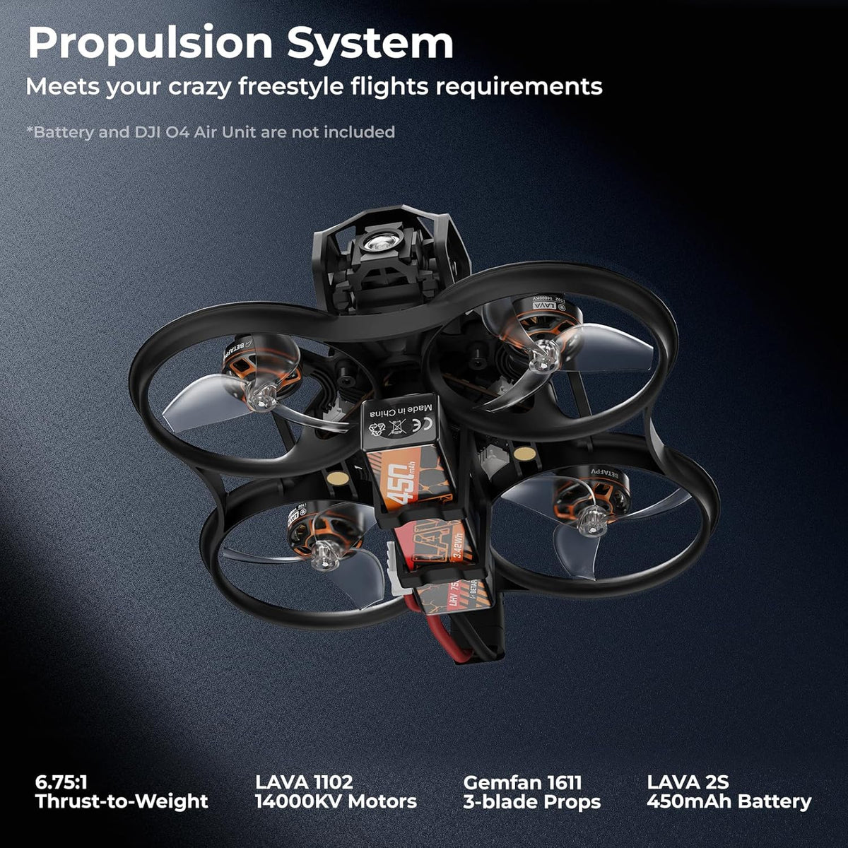 BETAFPV Pavo Femto Brushless Whoop Quadcopter, 2S Pocket drone met HD VTX houder voor O4 Air Unit, F4 2-3S 20A FC, Lava 1102 | 14000 KV motor, voor Flying Smooth Aerial Fotografie Freestyle Flight
