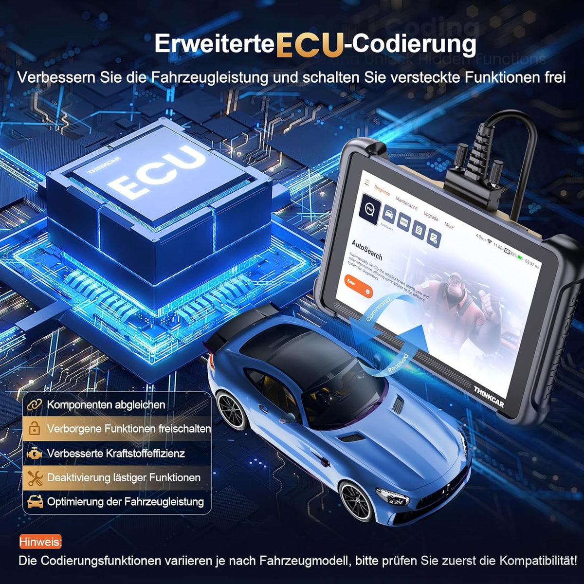 ThinkScan 689 OBD2 diagnoseapparaat, auto met 34 resetfunctie + volledige systeemdiagnose, uitleesapparaat auto voor actief testen, geavanceerde ECU-codering/BI-directionele besturing