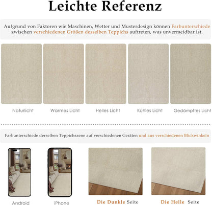 PureCozy Jute Look Woonkamer Tapijt 300x400cm Lichtbruin Groot Vloerkleden Antislip Wasbaar Binnen Buiten Vloerkleed Slaapkamer Kantoor Ontspanningsruimte Carpet Balkon Patio Tuin Rug