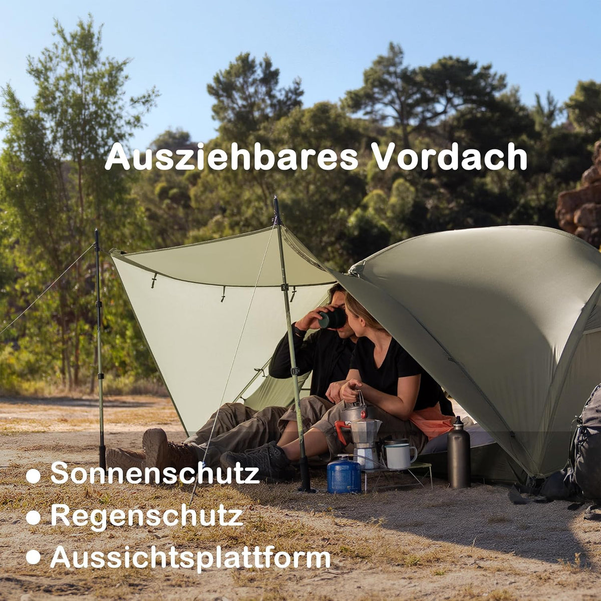 Naturehike Mongar Pro Ultralichte campingtent, 1,56-2,36 kg, waterdicht, winddicht, 3-seizoenentent, tent voor 1/2/3 persoon met uitbreidingsdoek en muggennet, voor wandelen, kamperen, outdoor