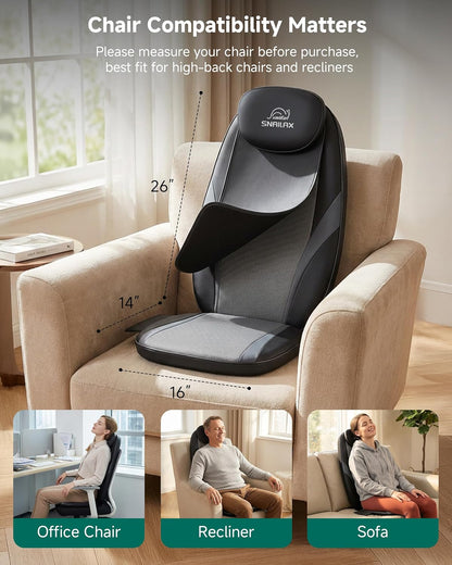 SNAILAX Shiatsu-massagekussen met warmtemassagestoel Pad Kneedende rugmassage voor thuisgebruik SL-256