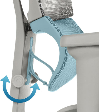 hjh OFFICE Ergonomische Ergohuman Slim Ultra G GEN2 Bureaustoel met flexibele lendensteun, netbespanning, grijs
