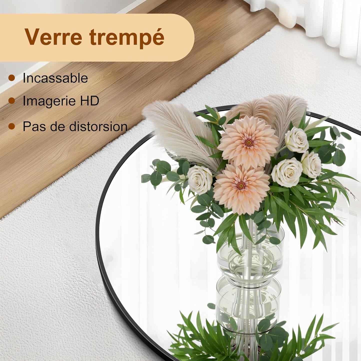 Staande Spiegel – Boogspiegel – Full Body Spiegel – Vloerspiegel – Wandspiegel – 179 x 65 cm – Aluminium Frame – Explosiebestendig Glas