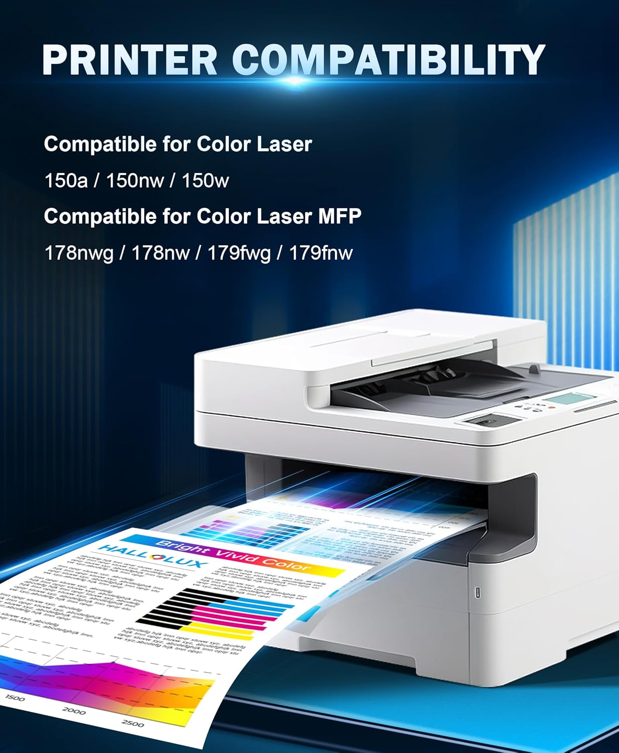 117A Toner Set 117A Compatible with HP 117A for Toner HP Color Laser MFP 178nwg MFP 179fwg 178nw 179fnw 179 178 Laser 150a 150nw 150w W2070A W2071A W2072A W2073A A W207 3A (1 x Black, 1 x Cyan, 1 - QUORE