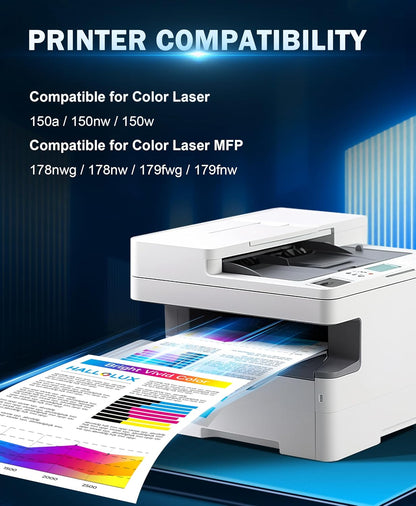 117A Toner Set 117A Compatible with HP 117A for Toner HP Color Laser MFP 178nwg MFP 179fwg 178nw 179fnw 179 178 Laser 150a 150nw 150w W2070A W2071A W2072A W2073A A W207 3A (1 x Black, 1 x Cyan, 1 - QUORE