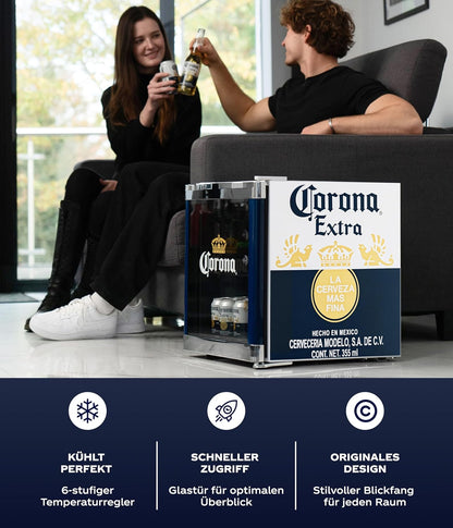 Corona Koelkast – Drankkoeler – Flessenkoelkast – Bierkoelkast – Mini Koelkast – 48 Liter Inhoud – Glazen Deur Met 4 Verstelbare Legplanken