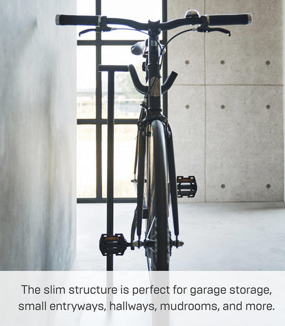 Yamazaki 1966 TOWER Bicycle Stand, black, Steel / Polypropylene / Silicone, 38 x 33 x 94 cm