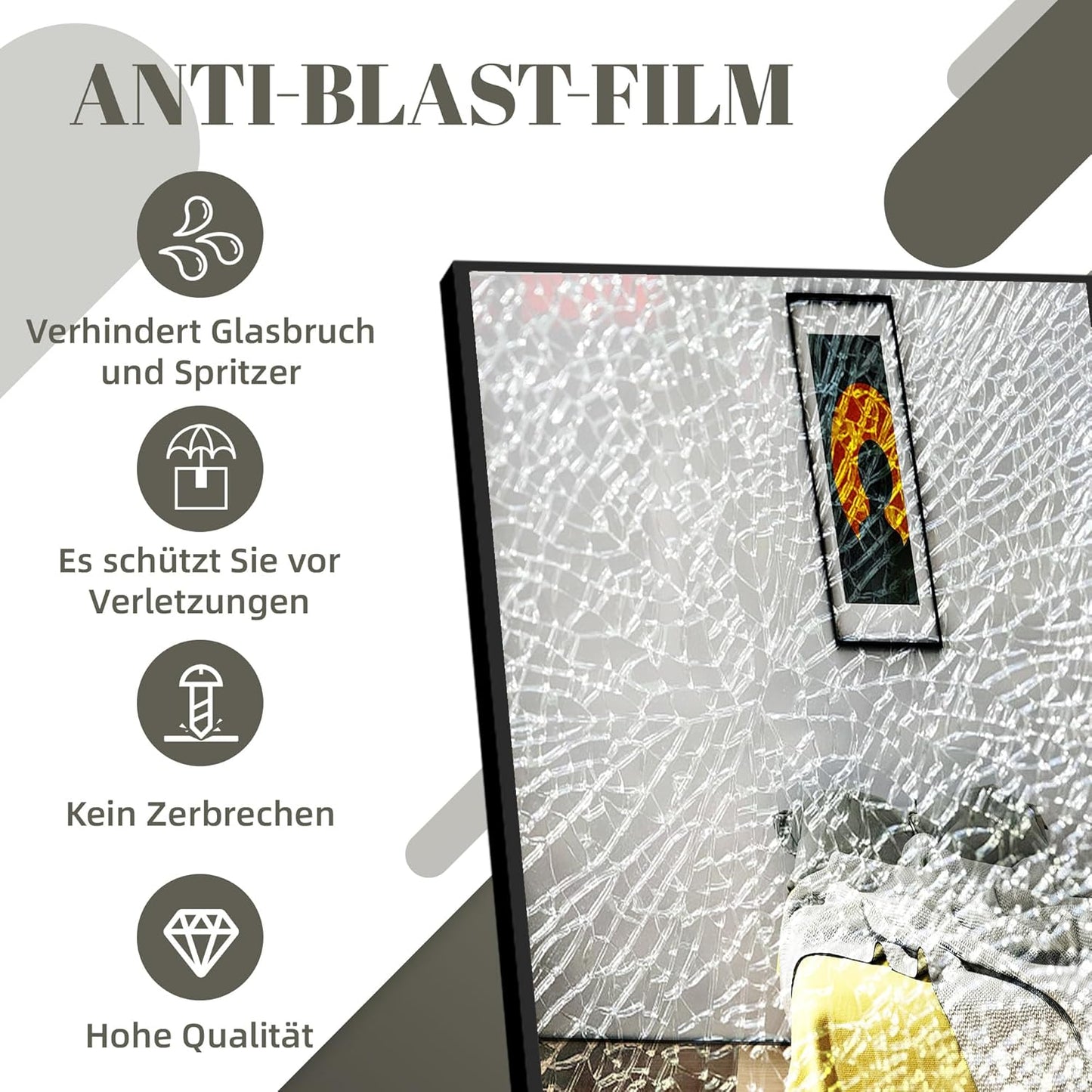 Staande Spiegel – Lichaamsspiegel – Vloerspiegel – Wandspiegel – Passpiegel – 180 x 80 cm – Explosiebestendig Nanoglas – Zwart Aluminium Frame