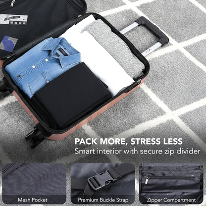 LUGG Jetset 3-delige hardcase-kofferset, 50,8 cm, 63,5 cm, 29, robuust en licht, met TSA-veilige sluiting, gladde 360°-wielen, binnenvakken, goedgekeurd door bedrijven