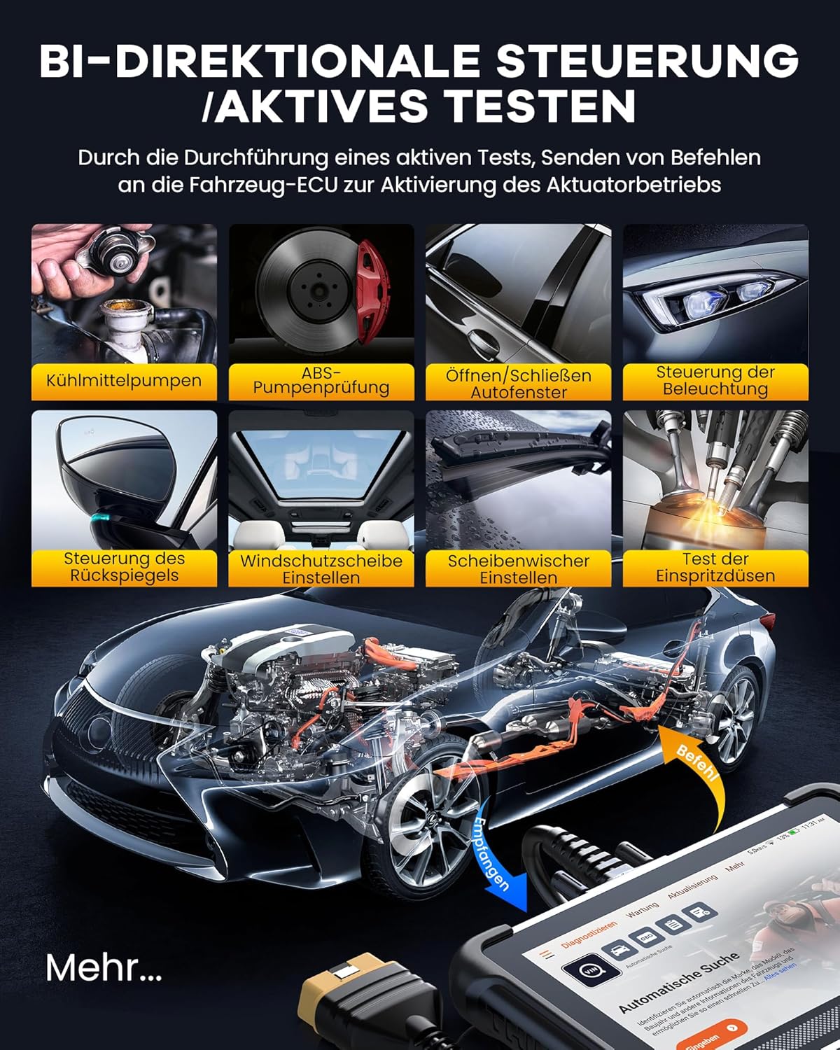 ThinkScan 672 OBD2 diagnoseapparaat, auto met 28+ resetfunctie en volledige systeemdiagnose, uitleesapparaat auto voor actief testen, geavanceerde ECU-codering, bi-directionele bediening, CANFD