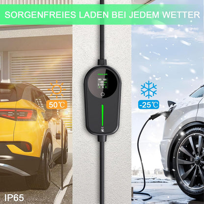 Wallbox 11 KW met app en KWH-laadbegrenzing, 3-fasig 6-16A type 2 oplaadkabel CEE-stekker