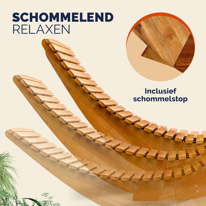 CASARIA® JAVA Sun lounger FSC®-certified Acacia wood Ergonomic Rocking Chair Lounger Garden Sauna - QUORE