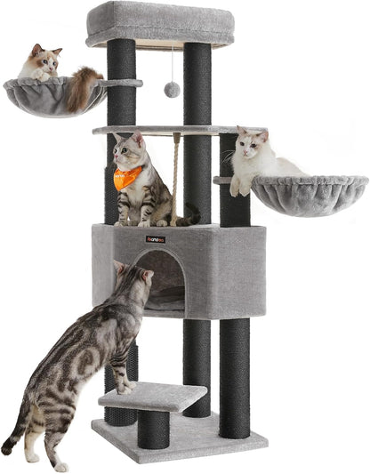 Krabpaal – Kattenboom – Kattenmeubel – Krabmeubel – Speelboom – Groot Formaat 160 cm Hoog – 11,3 cm Dikke Sisal Palen