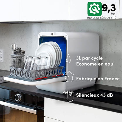 Bob Dishwasher Compact 3 Cutlery Freestanding with Tank Portable Natural Drying Plate 29 cm Origin France