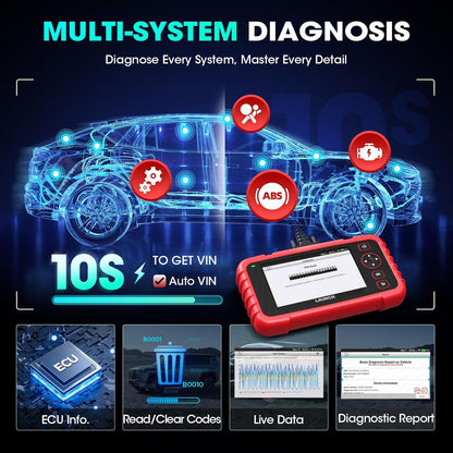 OBD2 Scanner – Autodiagnose Tool – Foutcode Lezer – Motor Diagnostiek – ABS Airbag Reset – 12 Resetfuncties – 5-inch HD Touchscreen