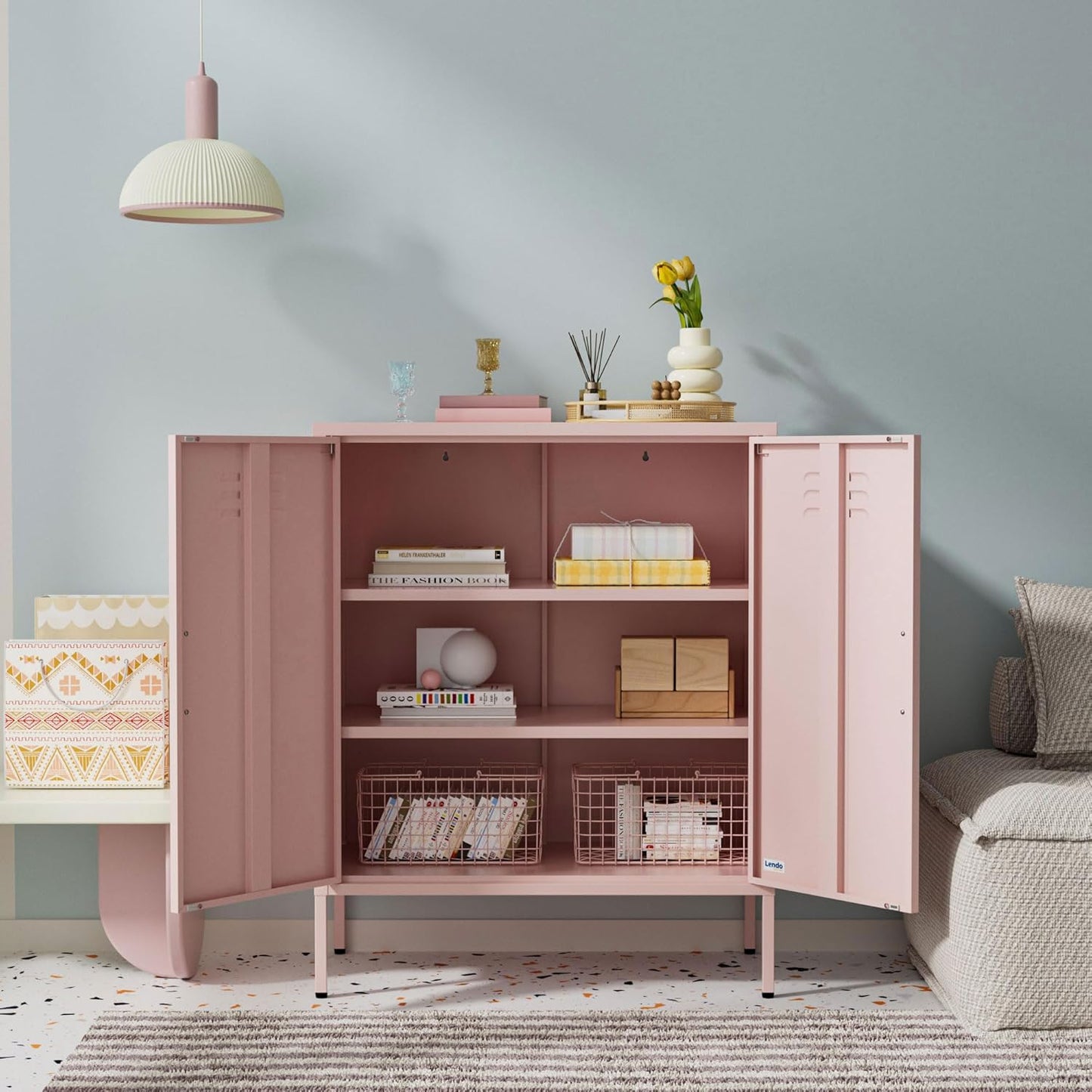 Sideboard - Locker cabinet - Storage cabinet - Industrial cabinet with adjustable shelves - Filing cabinet - Metal Cabinet - Office cabinet - 80x40x100cm (LxWxH) - Powder coated steel - QUORE