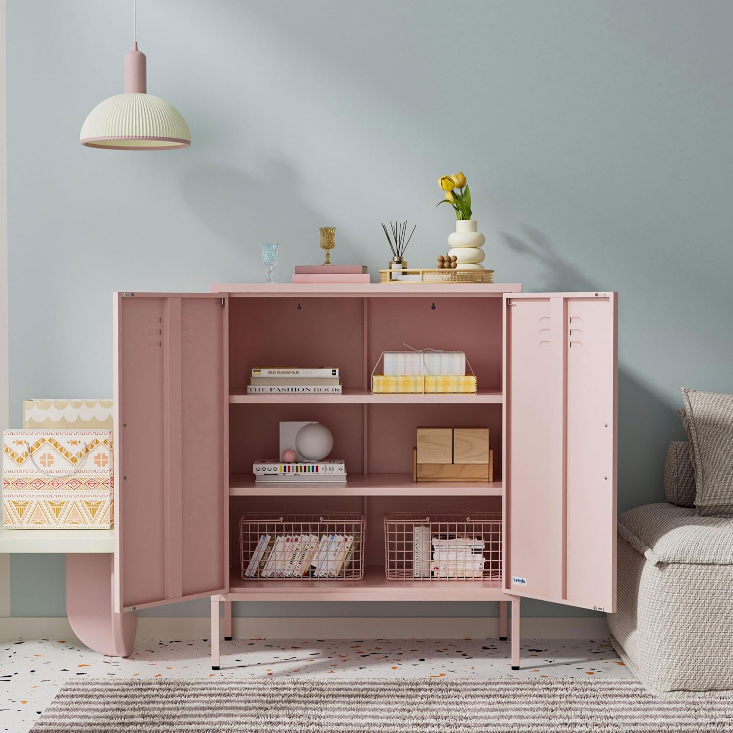 Sideboard - Locker cabinet - Storage cabinet - Industrial cabinet with adjustable shelves - Filing cabinet - Metal Cabinet - Office cabinet - 80x40x100cm (LxWxH) - Powder coated steel - QUORE