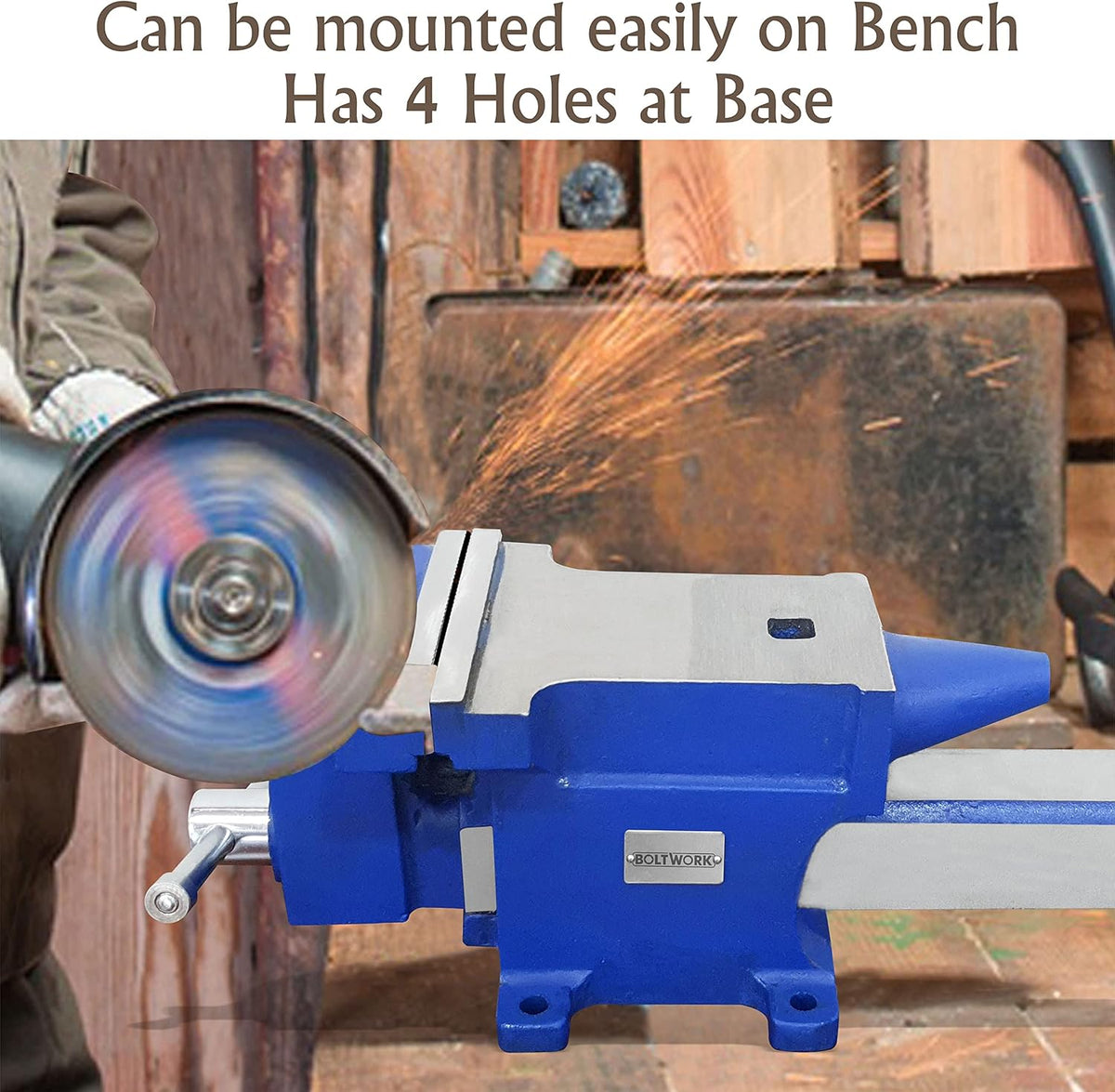 VORX Vice Bench Vice and Aambeeld Engineer's 2-in-1 Combo Vice met aambeeld 6 "kaak Bench Vice Engineer Workshop 18 KG Heavy Duty met magnetische zachte kaken