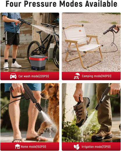 Draagbare Hogedrukreiniger – Mobiele Reiniger – Mini Hogedrukspuit – Compacte Schoonmaker – Outdoor Reinigingsapparaat – 15 Bar Krachtige Waterdruk – 12L Watertank Met USB-C Opladen