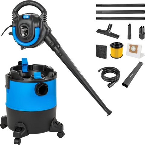 Tapijtreiniger - Tapijtwassers - Nat-Droogstofzuigers - Multifunctionele Stofzuiger - met Accessoires - 3 Wisselfilters - Blaasfunctie - voor Huis - Garage - Auto - Tapijt - 1200W - 23L - 240V - Blauw