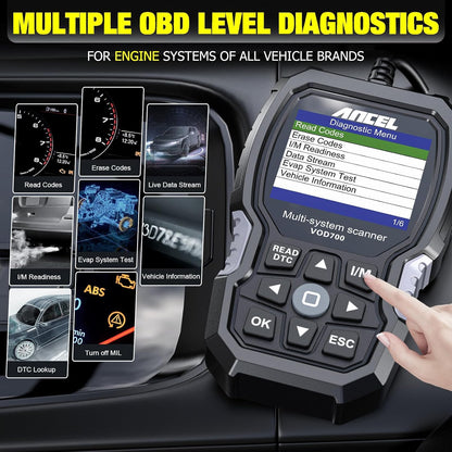 OBD2 Diagnosetool – Autoscanner – Foutcode Lezer – Diagnoseapparaat – Auto Diagnosetester – Volledige Systeemdiagnose – Gratis Levenslange Updates