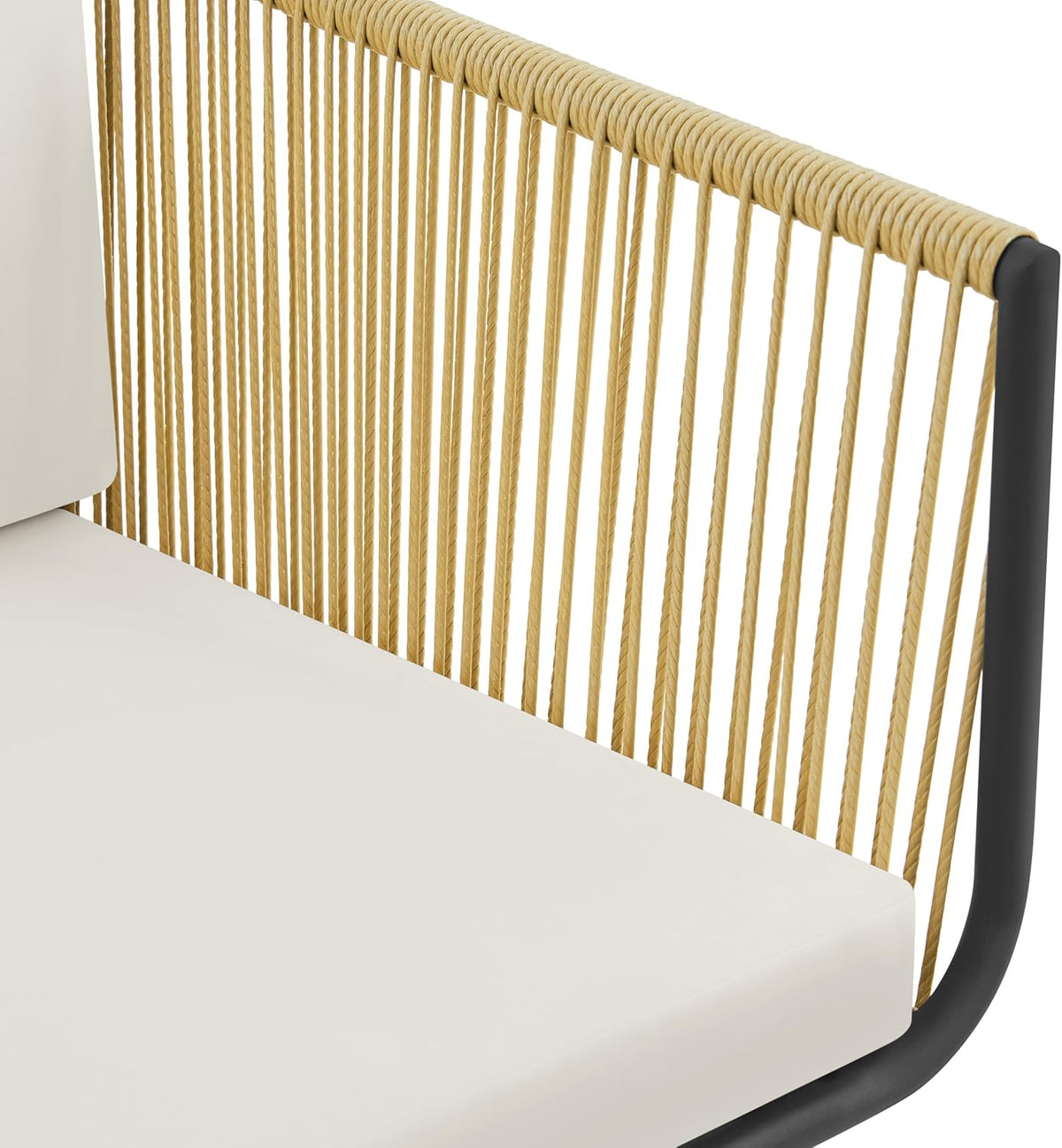 Yaheetech 3-Piece Rattan Balcony Set, Garden Furniture Set Including 2 Chairs with 6 cm Thick Seat and Back Cushion and 1 Table with 5 mm Thick Tempered Glass, Garden Seat Group for Outdoor Balcony, Light Brown/Cream White - QUORE