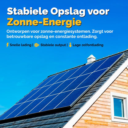 Electronicx GEL Solar Edition 12V 140Ah Deep Cycle accu – onderhoudsvrij en lekvrij – voor camper, zonnepanelen, offgrid en zonne-energie – afm. 393×175×190 mm – compact ontwerp