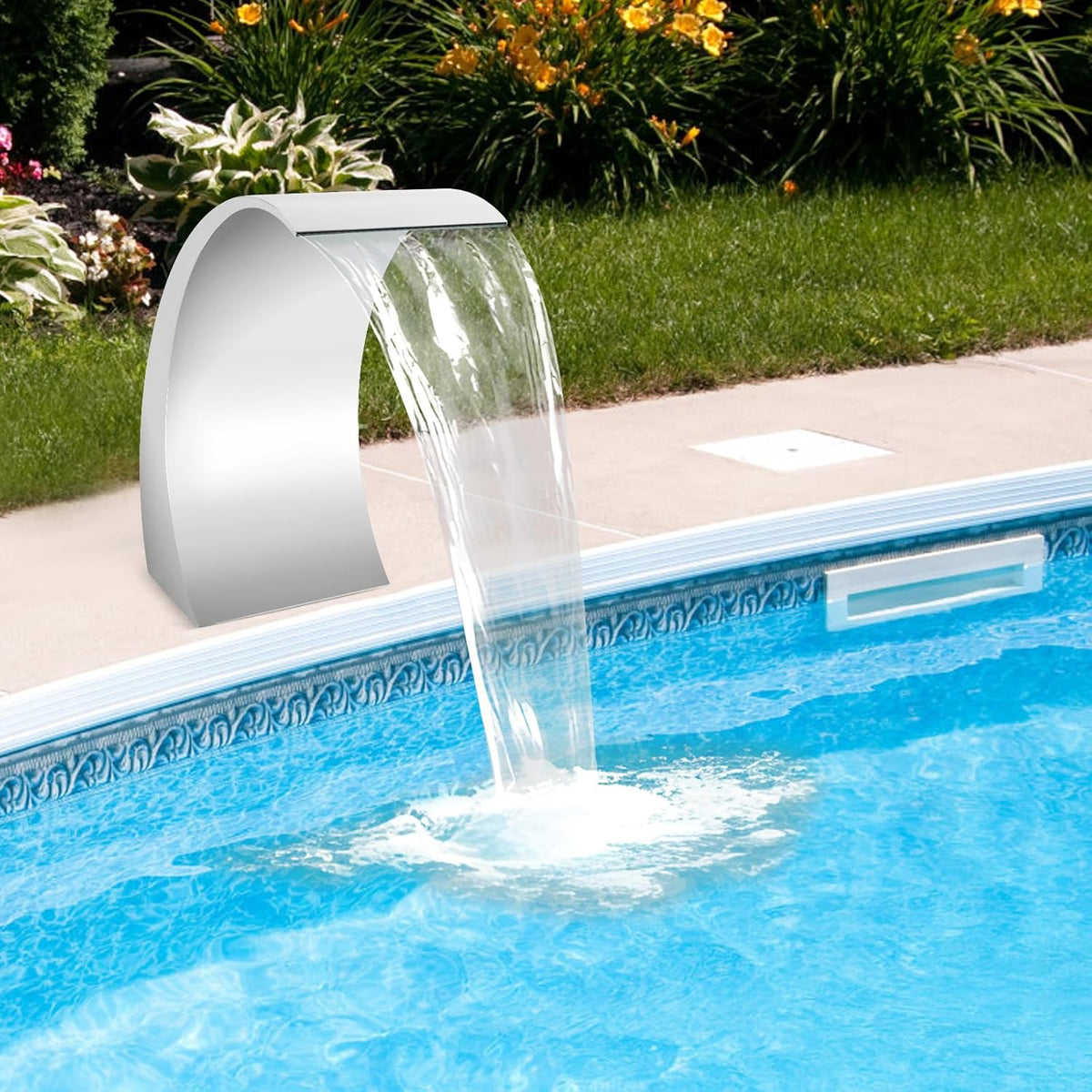 Tuinfountain – Waterval – Tuinfontein – Zwembadfontein – Fontein – Roestvrij Staal – 30x60 cm – Onderhoudsarm & Duurzaam