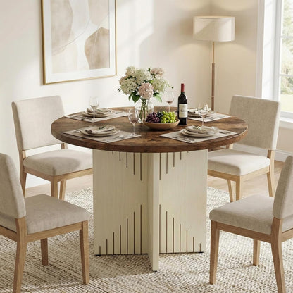 Ronde Eettafel – Eetkamertafel – Tafel – Bistrotafel – Keukentafel – 100 cm Diameter – MDF Met Kruisvoet