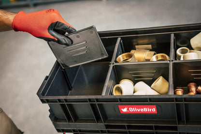 6-in-1 XL assortimentskoffer, werkplaatswagen, rolbox, mobiele werkplaatskoffer, kunststof schuifladen, gereedschapskoffer op wielen