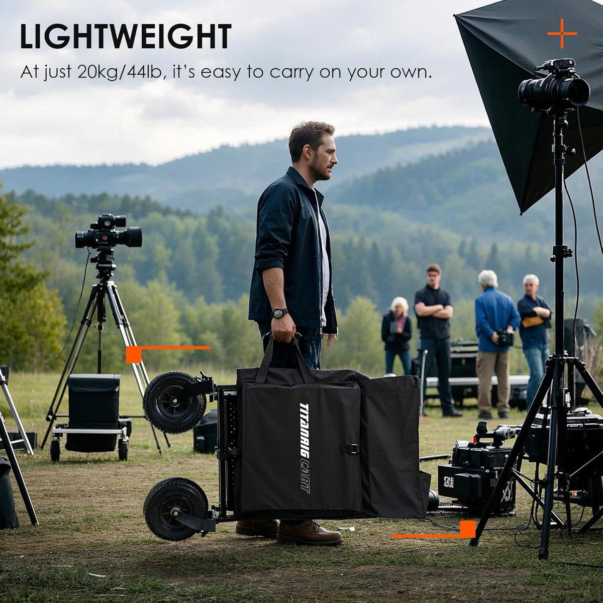 TARION Videoproductie Camera Cart: Opvouwbare winkelwagen voor fotograaf Quick Release met 360 ° draaibare wielen voor filmstudio podiumverlichting opslag digitale technische kar laadvermogen tot 20