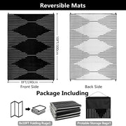 Buiten Vloerkleed - Buitenkleden - Buitentapijt - Opvouwbaar - UV-bestendig - Waterdicht - Buitenmatten - voor Buiten - Balkon - Strand - Picknick -Terras - Rechthoekig - 240 x 300 cm - Zwart