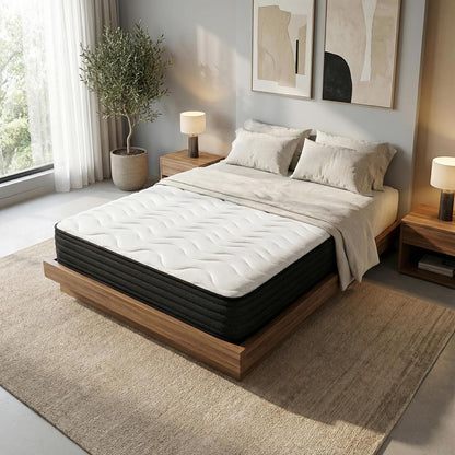 Visco-elastisch Matras – Traagschuim Matras – Slaapmatras – Omkeerbaar Matras – Stevig Matras – 140 x 180 cm – Omkeerbaar Winter/Zomer Design – Hoogte 23 cm Polyurethaan Kern