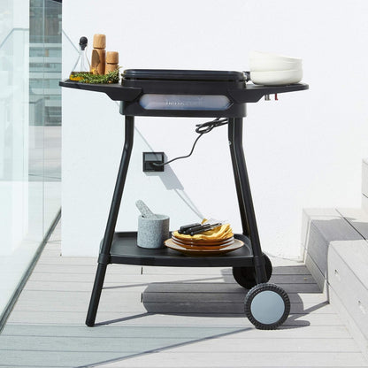 Barbecook elektrische barbecue Alexia 5111 met zijtafels en wielen zwart 84x55x97cm