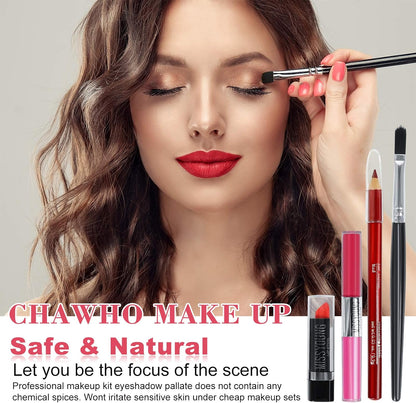 Multifunctionele Make-Upset #7 – Alles-In-Eén Make-Up Cadeauset – Make-Up Kit – Make-Up Starterskit – Cosmeticaset – Hooggepigmenteerde Kleuren – Compact Draagbaar Etui