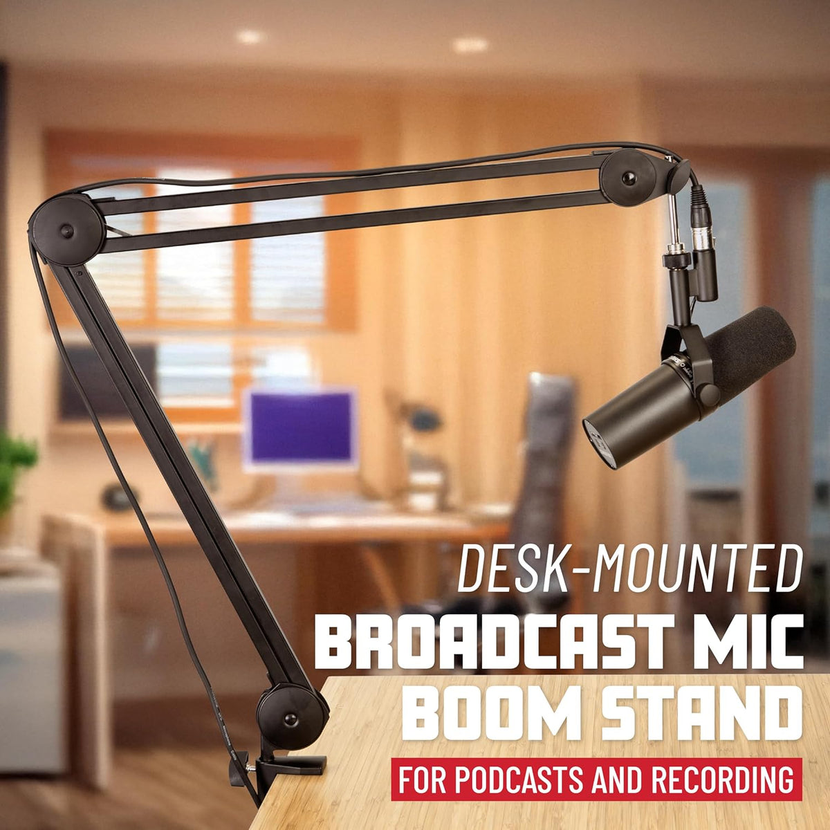 Microfoonarm – Microfoon Boom Arm – Microfoon Boom Stand – Podcast Microfoonstandaard – Bureaugemonteerde Microfoonhouder – 980 Mm Uitschuiflengte – Tot 1,1 Kg Draagvermogen