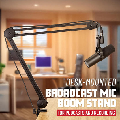 Microfoonarm – Microfoon Boom Arm – Microfoon Boom Stand – Podcast Microfoonstandaard – Bureaugemonteerde Microfoonhouder – 980 Mm Uitschuiflengte – Tot 1,1 Kg Draagvermogen