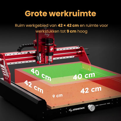 ATOMSTACK C4 Pro CNC-freesmachine, 4-assige ondersteuning, 200 W spindel, CNC-frees- en graveermachine, 420 x 420 mm werkbereik, offline bediening, voor hout, kunststof, aluminium, messing