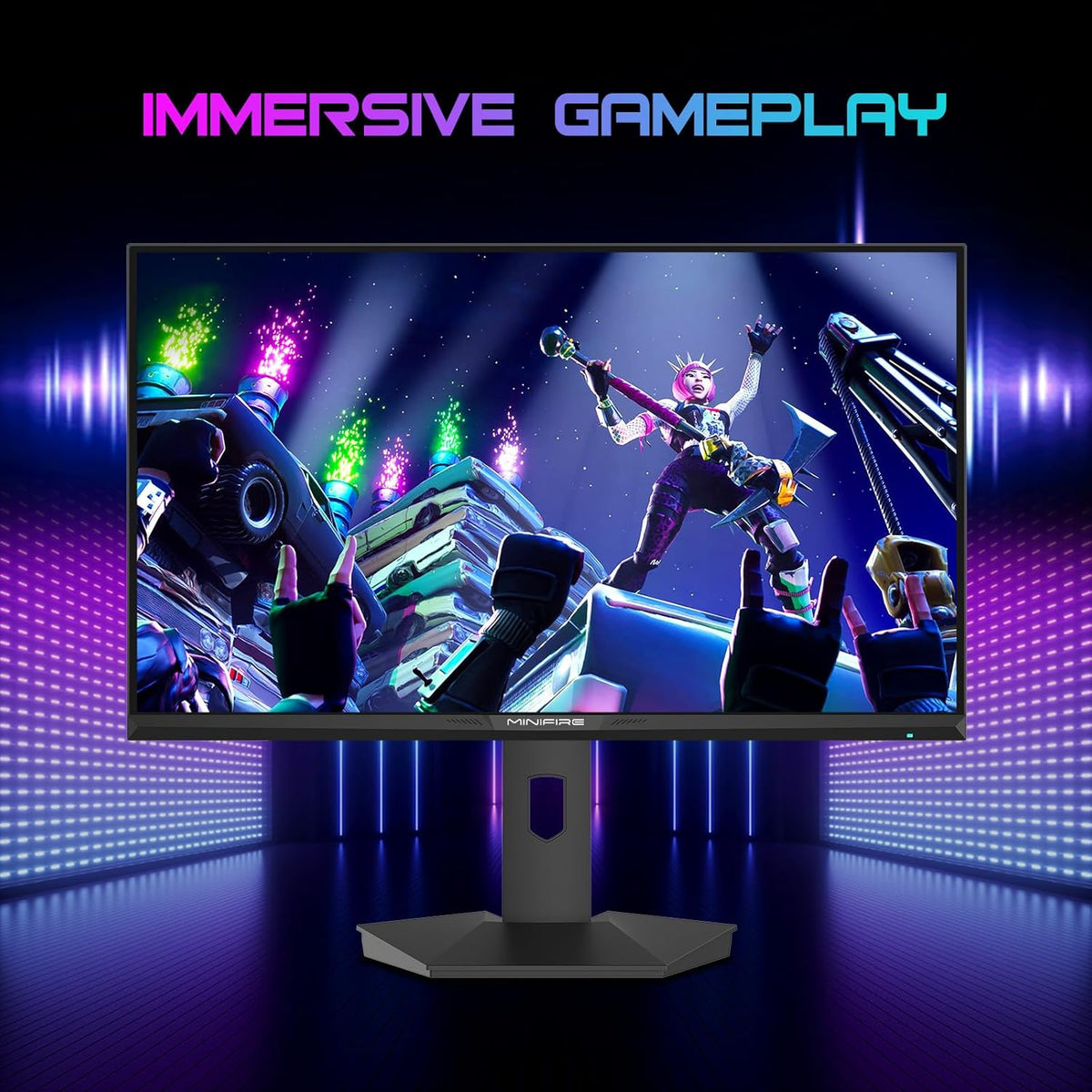 Minifire 27 inch QHD 300Hz Gaming Monitor 2K 2560 x 1440 1440P-1ms AMD FreeSync DCI-P3 98% HDR10, 2 x DP1.4, 2 x HDMI, Height Adjustable (MFG27F6Q Pro) - QUORE