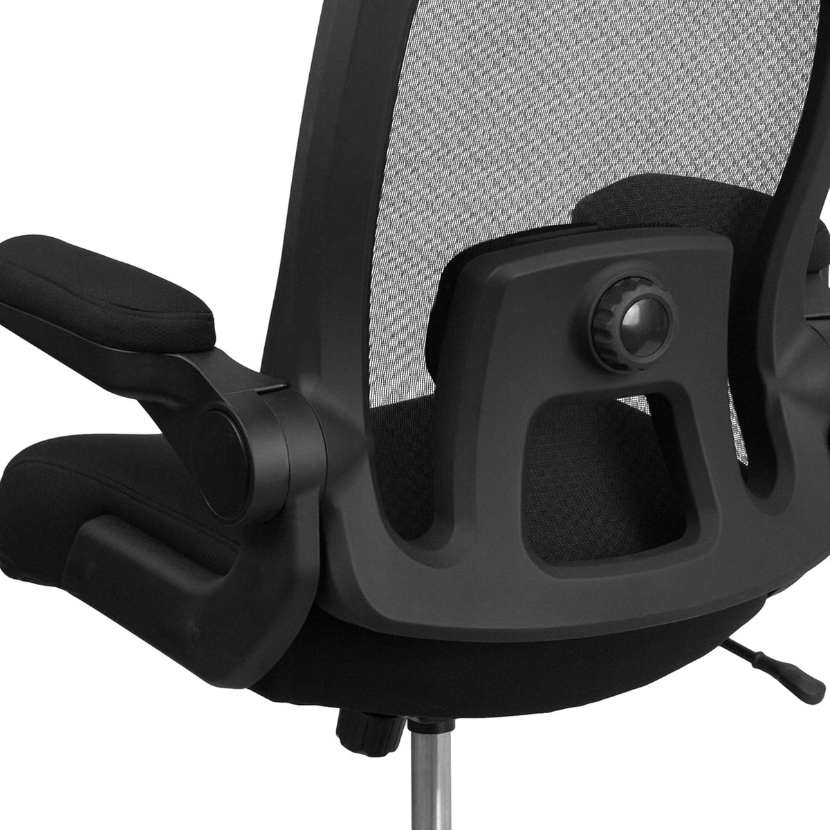 Flash Furniture Grote en hoge bureaustoel | Zwarte Mesh Executive Draaibare Bureaustoel met Lumbale en Rugsteun en Wielen
