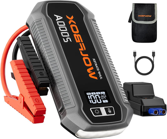 WOLFBOX 2000A Jump Starter, 12000mAh Battery Jumper Starter Portable with 30W Quick Charge, LED Display, 12V Car Battery Jump Starter Pack (7L Gas 6L Diesel Motor) with Booster, LED Light, Jumper - QUORE