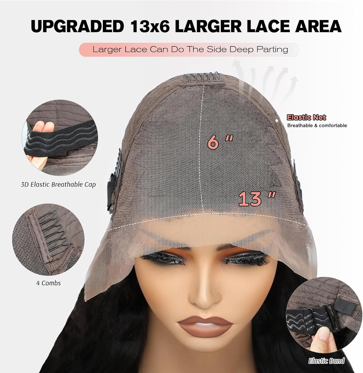 13x6 Front Lace Pruik – Pruik – Damespruik – Lace Front Pruik – Echthaar Pruik – 100% Echt Menselijk Haar – 180% Dichtheid