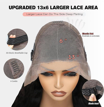 13x6 Front Lace Pruik – Pruik – Damespruik – Lace Front Pruik – Echthaar Pruik – 100% Echt Menselijk Haar – 180% Dichtheid