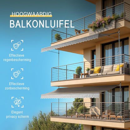 Sol Royal Zonwering 3m Breed Zonder Boren – Klemluifel met Handslinger – UV-bestendige Balkonzonwering voor Klemmen Weerbestendig voor Tuin Terras Staande Zonwering Antraciet – BM3